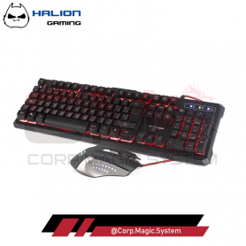 KIT TECLADO Y MOUSE HALION GAMING HA-515C ODIN MEMBRANA LED RGB