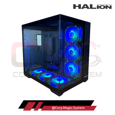 CASE GAMER HALION FISH TANK C708 6FANS S/FUENTE FULL GLASS ARGB C/CONTROL