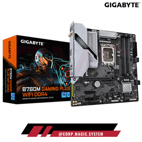 GIGABYTE B760M GAMING PLUS WIFI DDR4 INTEL 4xDDR4 2xM.2 WIFI/BLUETOOTH LGA1700 HDMI/DP