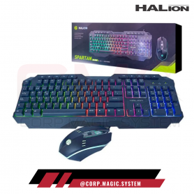 KIT TECLADO Y MOUSE HALION SPARTAN HA-808C MEMBRANA RAINBOW LED