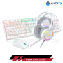 KIT TECLADO MECANICO, AUDIFONOS Y MOUSE ANTRYX GC-3100 X3 WITHE/BLANCO SWITCH AZUL RGB