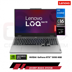 LENOVO LOQ 15IRX10 INTEL® Ci7 13700HX | RAM 16GB DDR5 | SSD 512GB M.2 NVM | RTX 5050 8GB | 15.6"FHD 144HZ