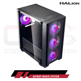 CASE HALION RAGNAROK 320 550W 4xFANS RGB V/TEMPLADO