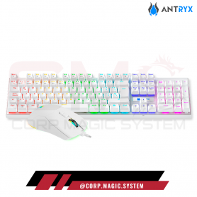 KIT TECLADO MECANICO Y MOUSE ANTRYX GC-3100 WHITE SWITCH ROJO RGB