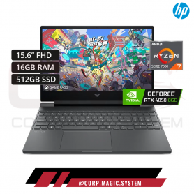 HP VICTUS GAMING15-FB3022LA AMD RYZEN 7 7445HS, RAM 16GB DDR5, SSD 512GB M.2 NVM, RTX 4050 6GB, 15.6" FHD 144HZ