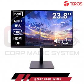 MONITOR TEROS 24" TE-2416CS QHD 2K IPS 2560×1440 100HZ 1MS PLANO 23.8" C/ALTAVOZ PIVOTE HDMI/HDMI/DP