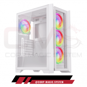 CASE GAMER HALION TITAN 109 BLANCO 4xFANS ARGB S/FUENTE V/TEMPLADO