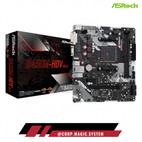PLACA ASROCK B450M-HDV R4.0 AMD 2xDDR4 1xM.2 PCIE GEN3 X4 SATA3 HDMI/VGA/DVI